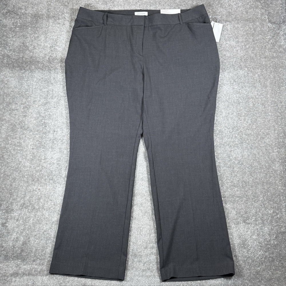 Liz Claiborne Pants Women's 22W Gray Audra Curvy Trouser Office Career Dress